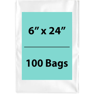 Clear Poly Bags Flat 1.5 Mil Thickness Size: 6 (width) inch X 24 (Height) inch